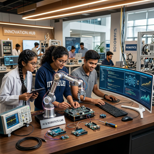 Students in AI and Robotics Lab